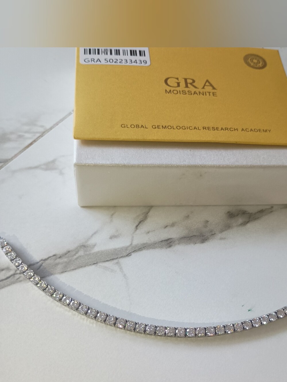 New Moissanite Diamond Tennis Bracelet 3mm 7 inch Brilliant Round Cut GRA - Picture 7 of 7
